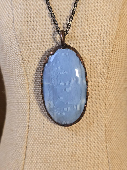 Owyhee Opal Pendant - Oval Gemstone - Copper Electroformed