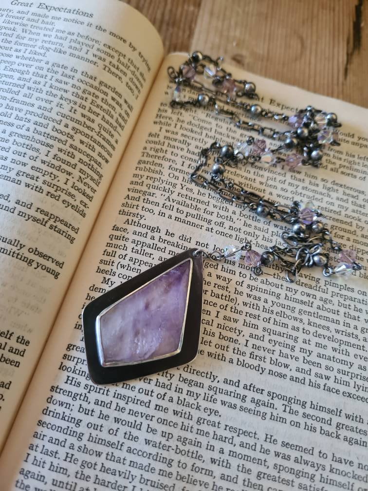 1970's Fluorite Quartz - Freeform Gemstone - Sterling Silver