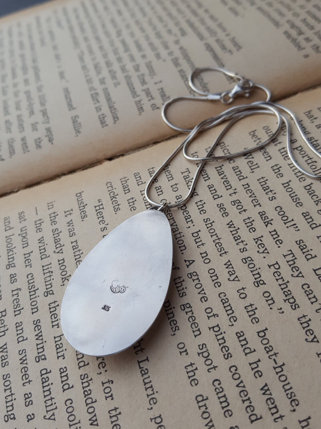 Purple Charoite Pendant - Oval Gemstone - Sterling Silver