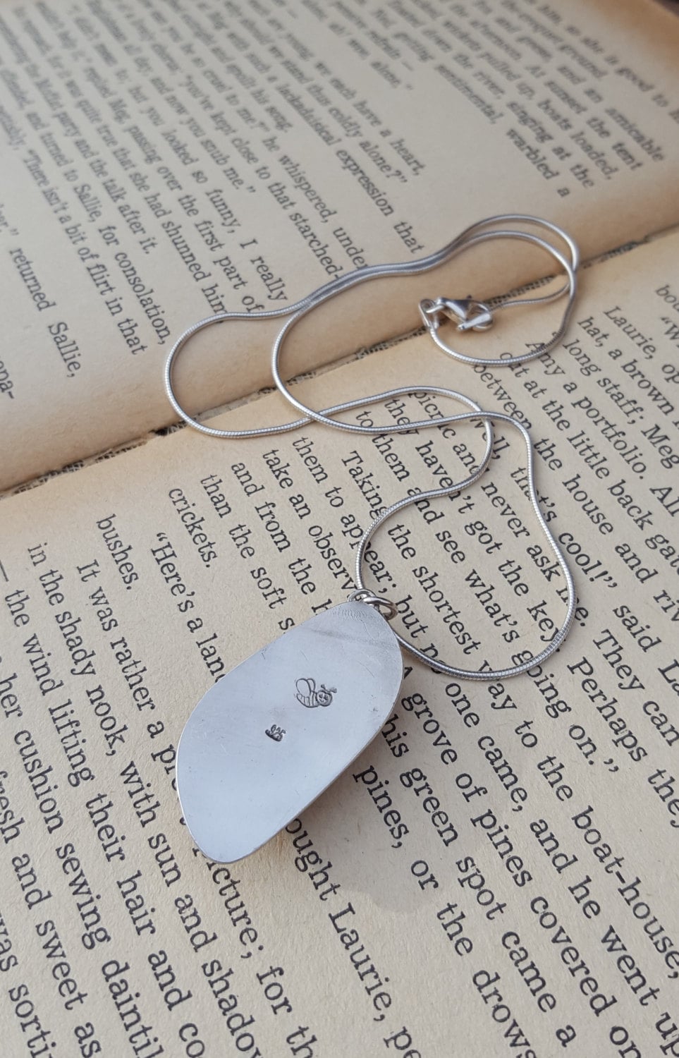 Fossilized Coral Pendant - Freeform Gemstone - Sterling Silver