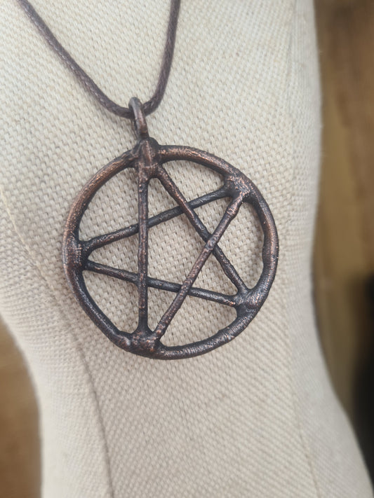 Copper Pendant - Pentagram - Copper Electroformed