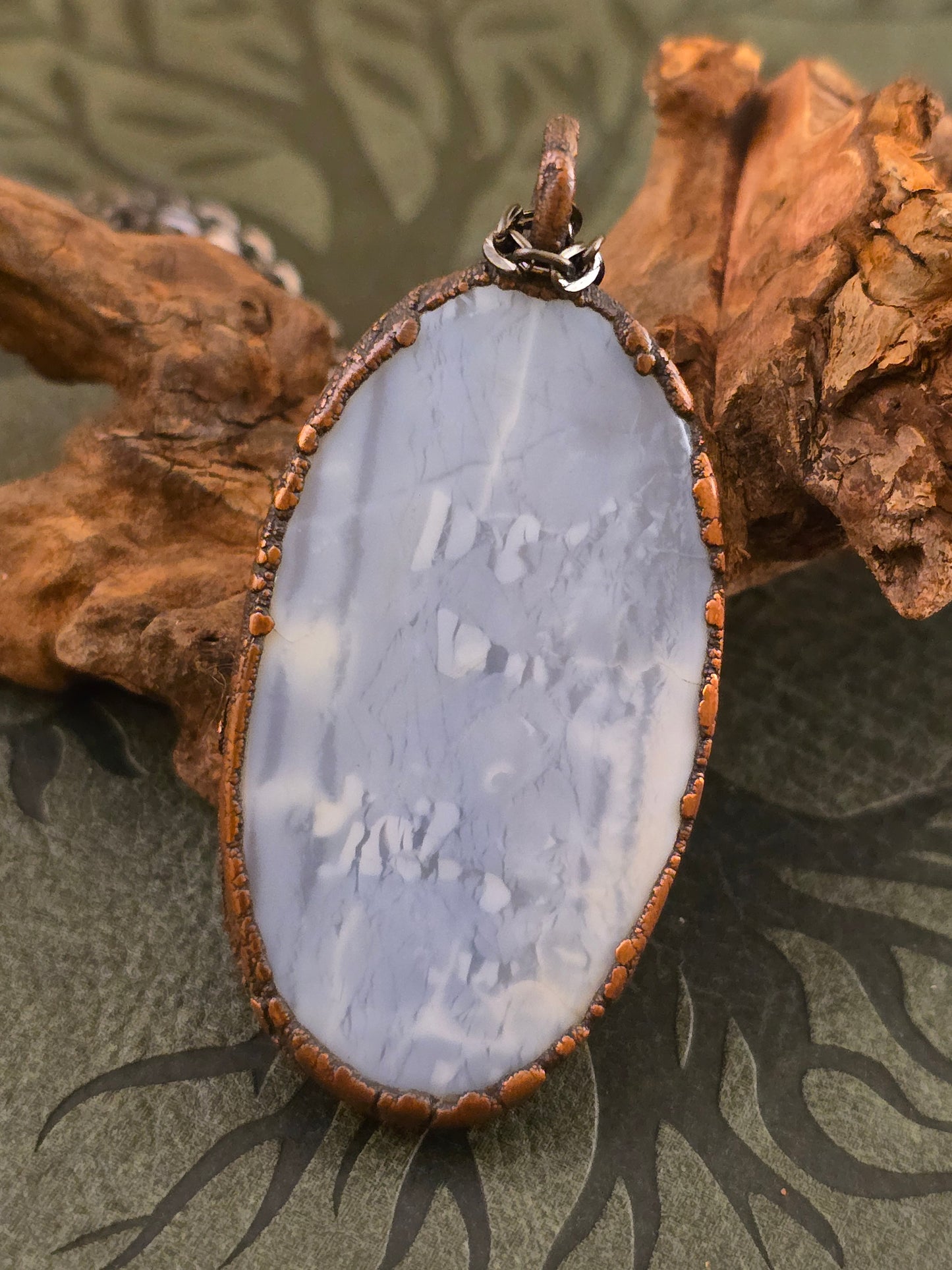Owyhee Opal Pendant - Oval Gemstone - Copper Electroformed