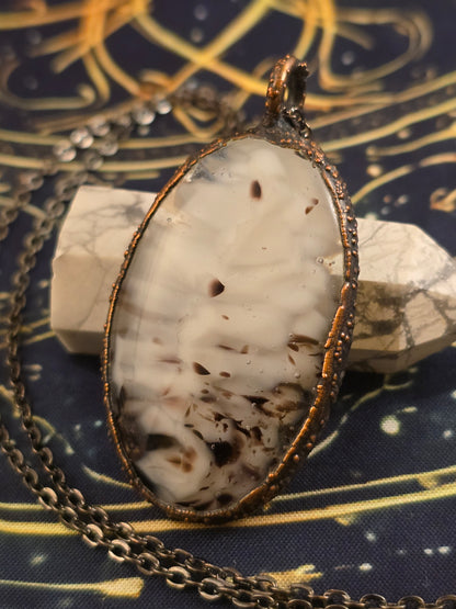 Fused Glass - Oval Gemstone - Copper Electroformed