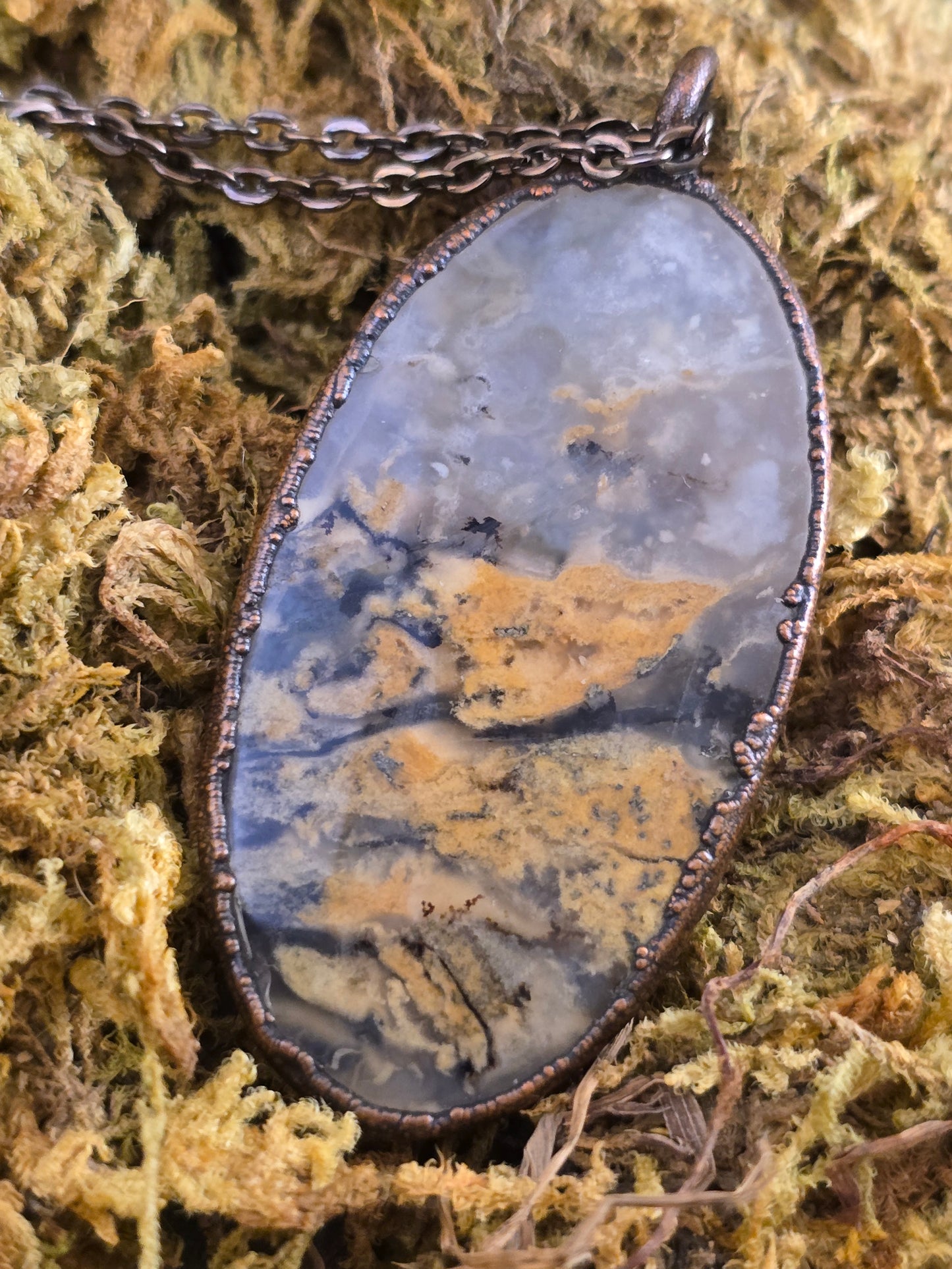 Tiger Dendritic - Oval Gemstone - Copper Electroformed
