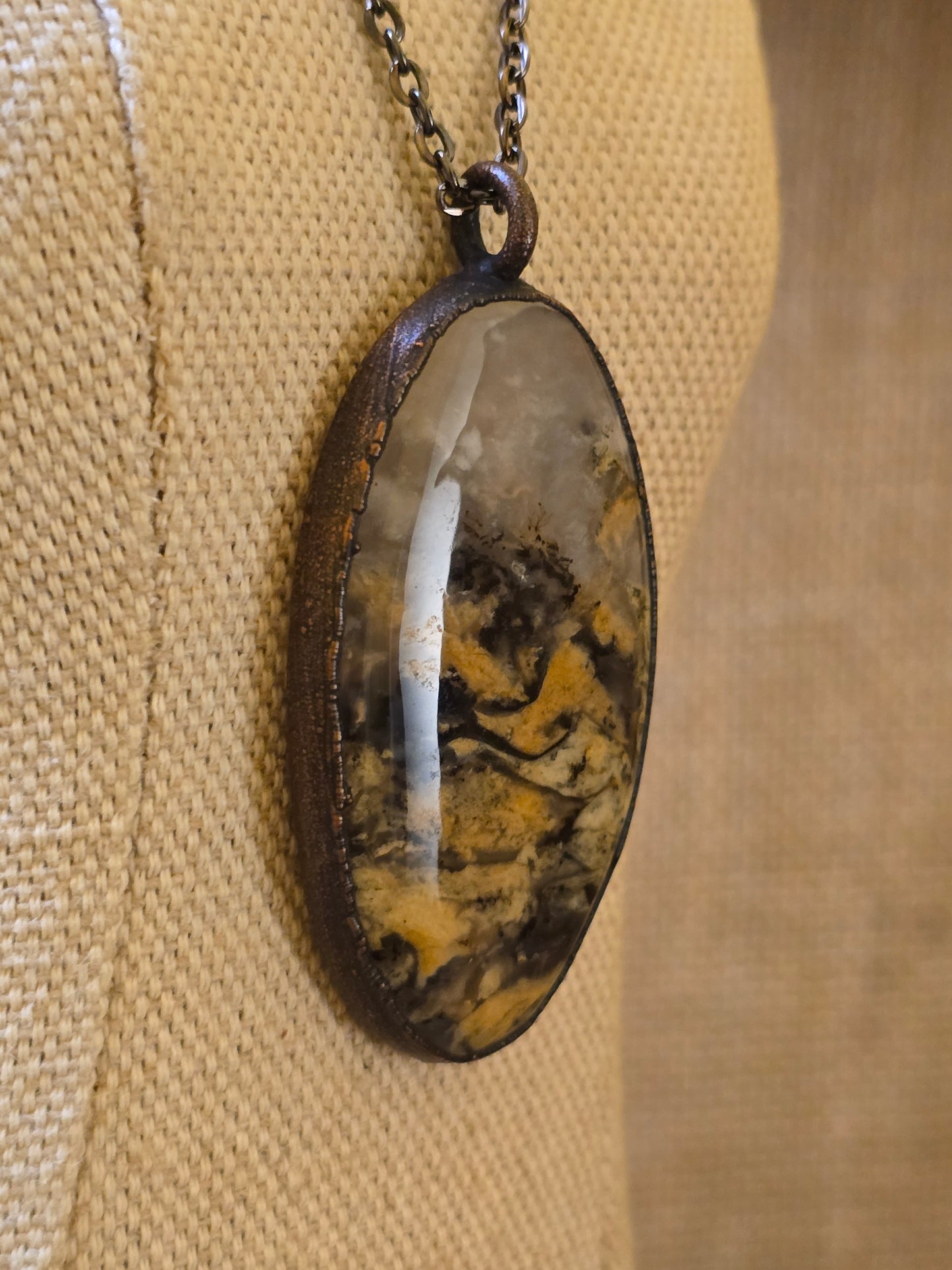 Tiger Dendritic - Oval Gemstone - Copper Electroformed