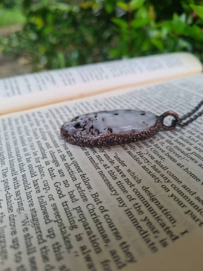 Fused Glass - Oval Gemstone - Copper Electroformed