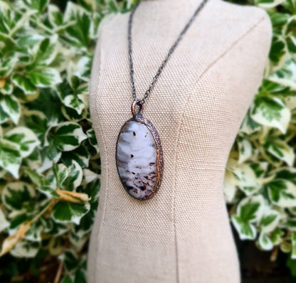 Fused Glass - Oval Gemstone - Copper Electroformed