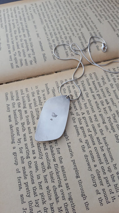 Brown Fossilized Wood Pendant - Freeform Gemstone - Sterling Silver