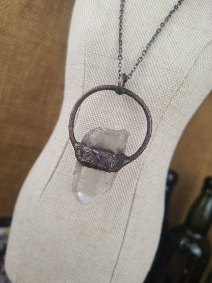 Raw Quartz and turquoise pendant, rustic jewelry, spiritual pendant, Wiccan, suncatcher, boho style, gemstones, natural crystals, hippie