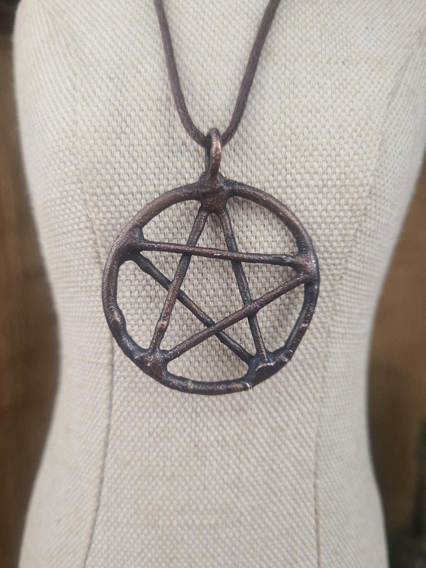 Copper Pendant - Pentagram - Copper Electroformed
